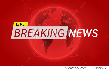 Breaking news tv report template vector background channel banner. Breaking news logo screen 103199897