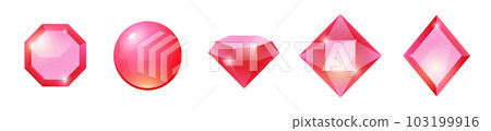 Vector red gem emerald illustration jewel sapphire design diamond ruby. Cartoon gem red icon stone Vector red gem emerald illustration jewel sapphire design diamond ruby. Cartoon gem red icon stone 103199916