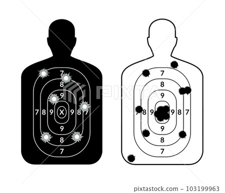 Shoot target human gun board. Aim person target body, head black shot board 103199963