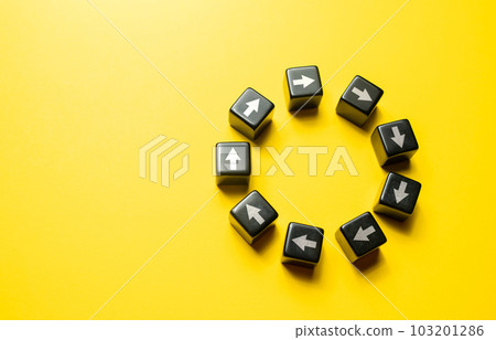 Move in a circle without stopping or a goal. Concept of perpetual movement or a cycle with no end. Constant progression, repetition and continuity. Get stuck in the routine. Hopelessness. Move in a circle without stopping or a goal. Concept of perpetual movement or a cycle with no end. Constant progression, repetition and continuity. Get stuck in the routine. Hopelessness. 103201286