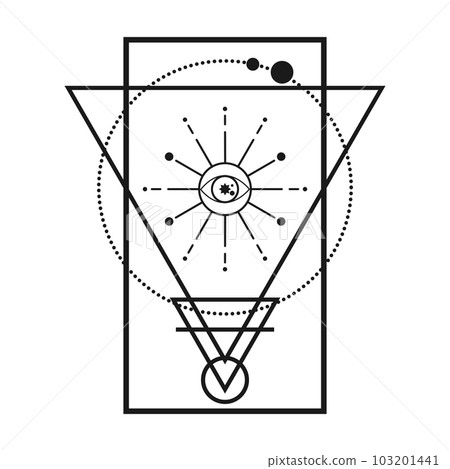 Abstract geometric magical shape. Abstract mysterious symbol isolated on white Abstract geometric magical shape. Abstract mysterious symbol isolated on white 103201441