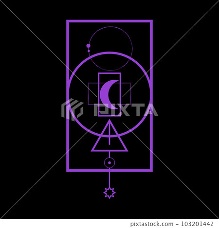 Abstract geometric magical shape. Abstract mysterious symbol 103201442