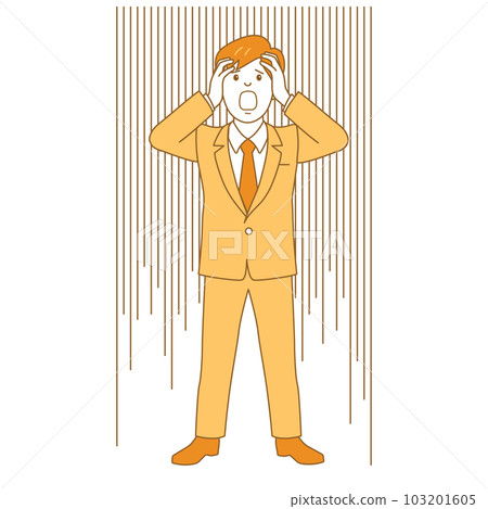 man in suit holding his head 103201605