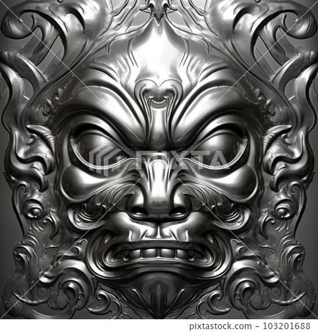 Scary lion beast muzzle liquid flowing silver metal, unusual horror illustration, tattoo design, Scary lion beast muzzle liquid flowing silver metal, unusual horror illustration, tattoo design, 103201688