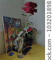 a rose in a beer glass 001 103201898