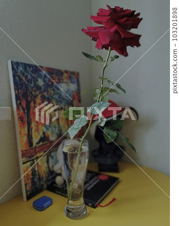a rose in a beer glass 001 a rose in a beer glass 001 103201898