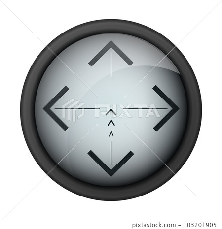 Realistic sniper sight. Sniper scope with measurement marks template. Sniper scope crosshairs view. Realistic vector optical sight. 103201905