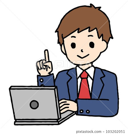 A high school boy who studies a computer points A high school boy who studies a computer points 103202051