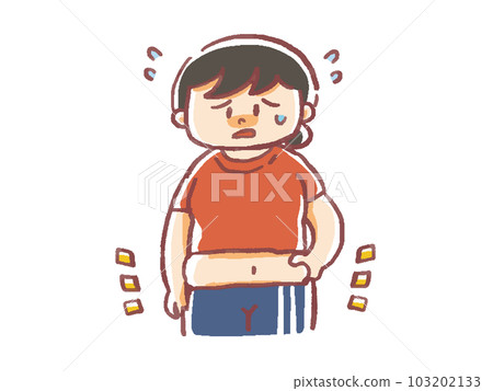 一個因肥胖而煩惱的胖女人的插圖 103202133