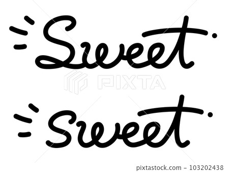 Cute cursive letters Sweet sweet 103202438