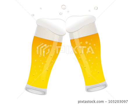 Illustration of a toast with a glass of beer Illustration of a toast with a glass of beer 103203097