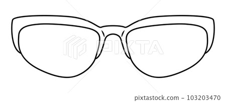 Wrap Around Racer frame glasses fashion accessory illustration. Sunglass front view for Men, women, unisex silhouette 103203470