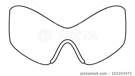 Ski Cat frame glasses fashion accessory illustration. Sunglass front view for Men, women, unisex silhouette style, flat 103203471