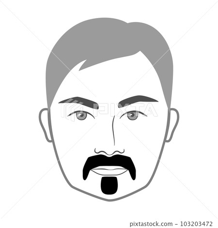 Zappa Beard style men in face illustration Soul Patch Facial hair mustache. Vector grey black portrait male Fashion Zappa Beard style men in face illustration Soul Patch Facial hair mustache. Vector grey black portrait male Fashion 103203472