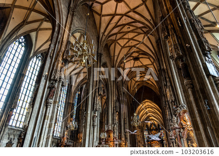 Interior of St. Stephen Cathedral Stephansdom in Stephansplatz in Vienna Austria Interior of St. Stephen Cathedral Stephansdom in Stephansplatz in Vienna Austria 103203616