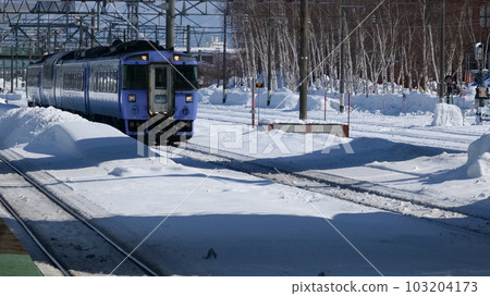JR Hokkaido Kiha 183 series limited express train JR Hokkaido Kiha 183 series limited express train 103204173