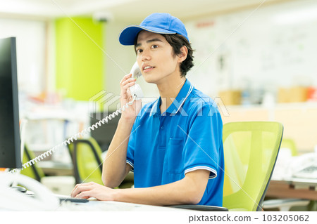 Driver man doing desk work Driver man doing desk work 103205062