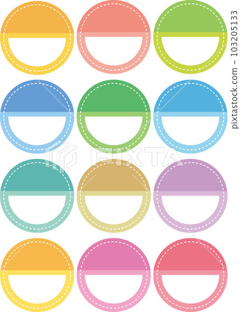 Colorful cute label sticker frame set 103205133