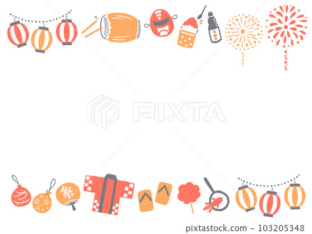 Summer festival illustration frame 103205348