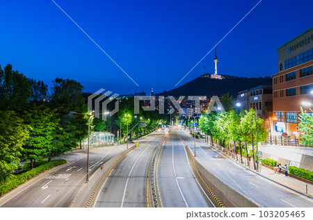 Seoul Illuminated N Seoul Tower and Noksapyeong-daero 103205465