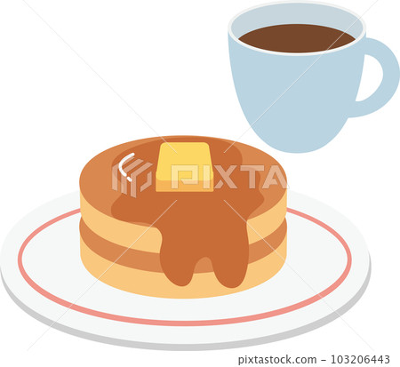 coffee cup and pancake set 103206443