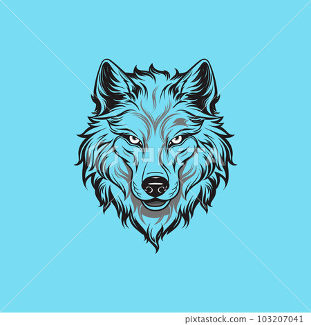 Beautiful wolf tattoo, vector wolf's head 103207041