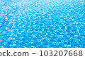Glittering tiled pool water surface - Image material for summer resorts, pools, and coolness 103207668