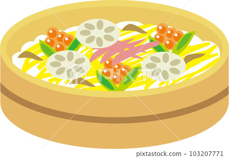 Chirashizushi in a bucket 103207771