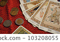 tarot cards and coins 103208055
