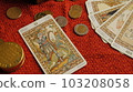 A strange card on top of a red cross 103208058