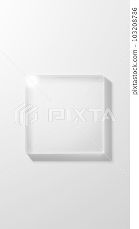 Rectangular transparent glass on white background. bird's-eye view. (Vertical) 103208786