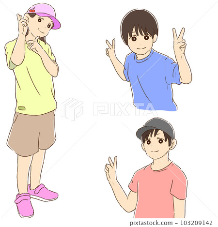 Illustration of a child making a piece (solid) 103209142