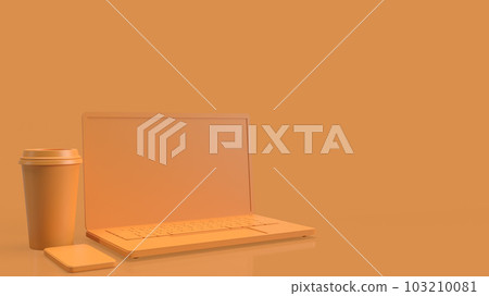 The electronic device in orange tone for technology or Business concept 3d rendering The electronic device in orange tone for technology or Business concept 3d rendering 103210081