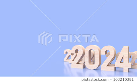 The wood number 2024 for year content 3d rendering The wood number 2024 for year content 3d rendering 103210391