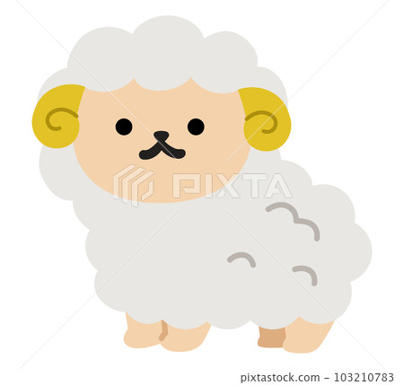 Full body illustration of a cute sheep 103210783