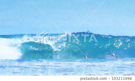 波浪水彩 波浪水彩 103211098