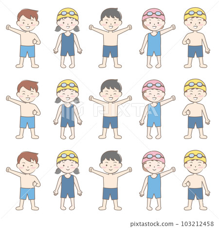 兒童泳衣游泳游泳全身 103212458