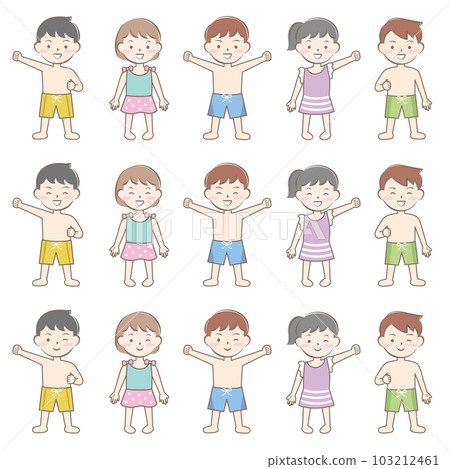 兒童泳衣游泳游泳全身 103212461