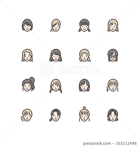 Female icon set Female icon set 103212498