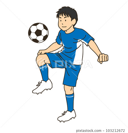 舉起的足球運動員 103212672