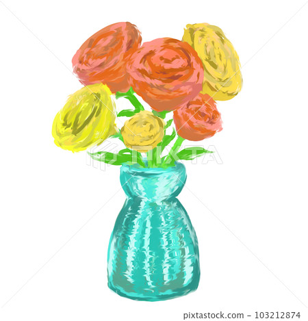 Illustration of several roses in a vase Illustration of several roses in a vase 103212874