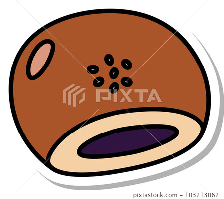 Sticker style food icon Anpan Sticker style food icon Anpan 103213062