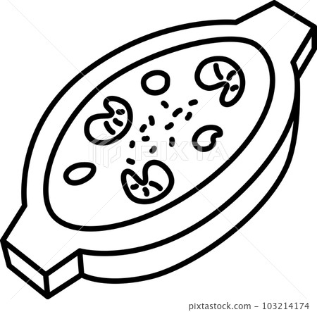 線條畫食物圖標奶油烤菜 103214174