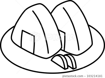 Line drawing food icon Onigiri 103214181