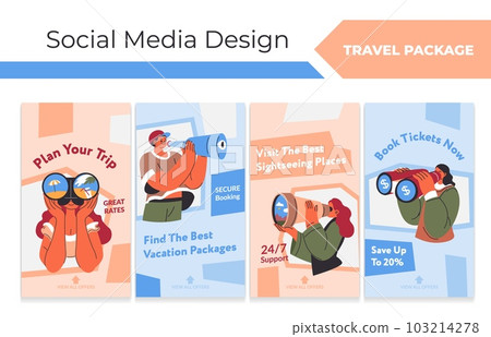 Network web page set with travel package offer Network web page set with travel package offer 103214278