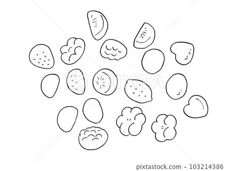 Fruit gummy sketch line drawing illustration 103214386
