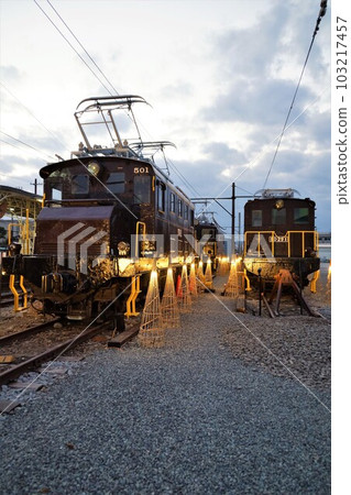 Scenery of the Gakunan Railway Deha 501 electric locomotive and ED291 electric locomotive 103217457