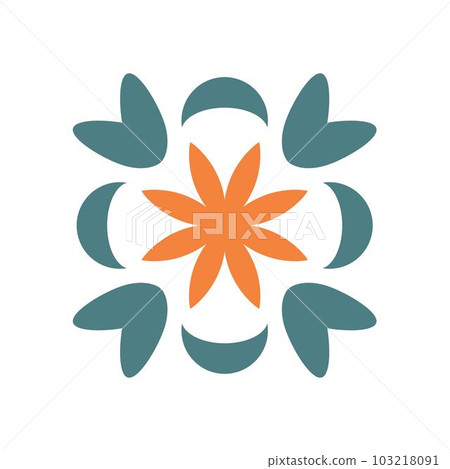 美麗的幾何花邊磁磚圖形與圖標,花紋藝術與剪紙向量設計元素 103218091