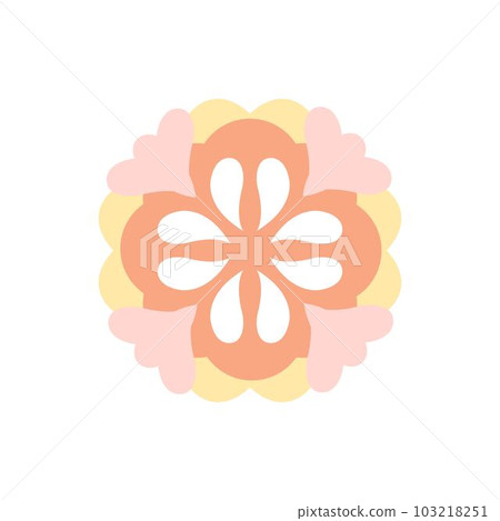 美麗的幾何花邊磁磚圖形與圖標,花紋藝術與剪紙與圖騰向量設計元素 103218251