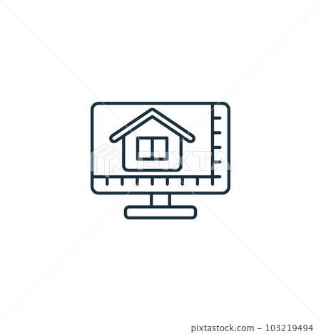 Building Design Software icon. Monochrome simple sign from construction instruments collection. Building Design Software icon for logo, templates, web design and infographics. 103219494